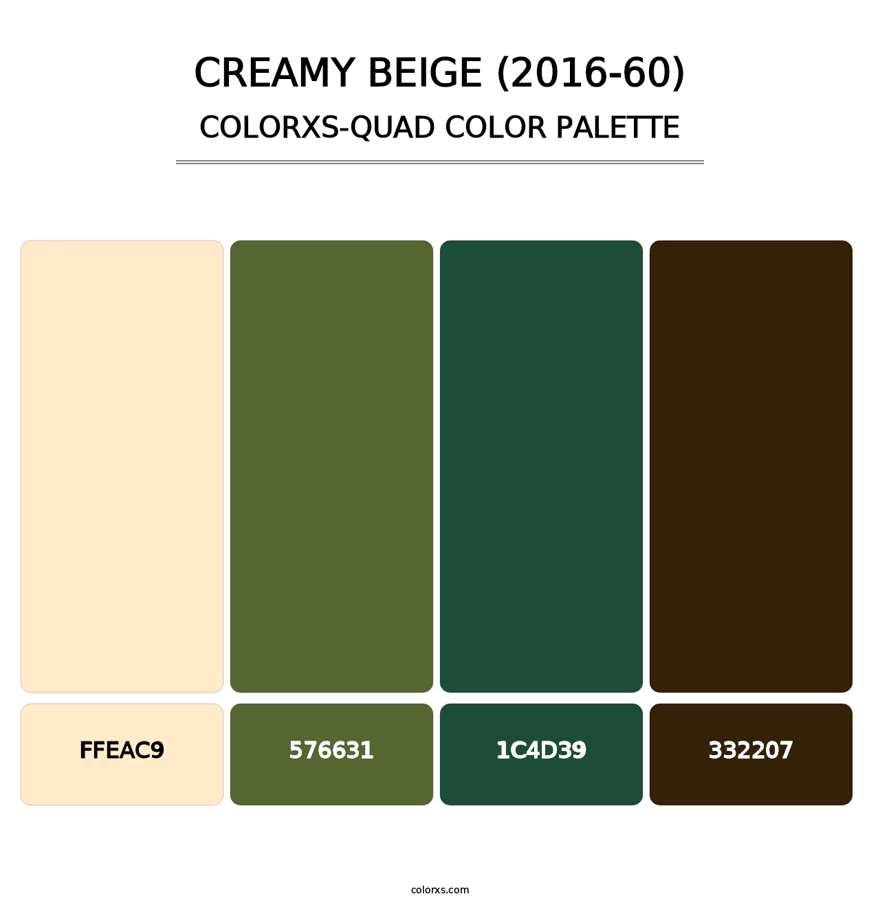 Creamy Beige (2016-60) - Colorxs Quad Palette