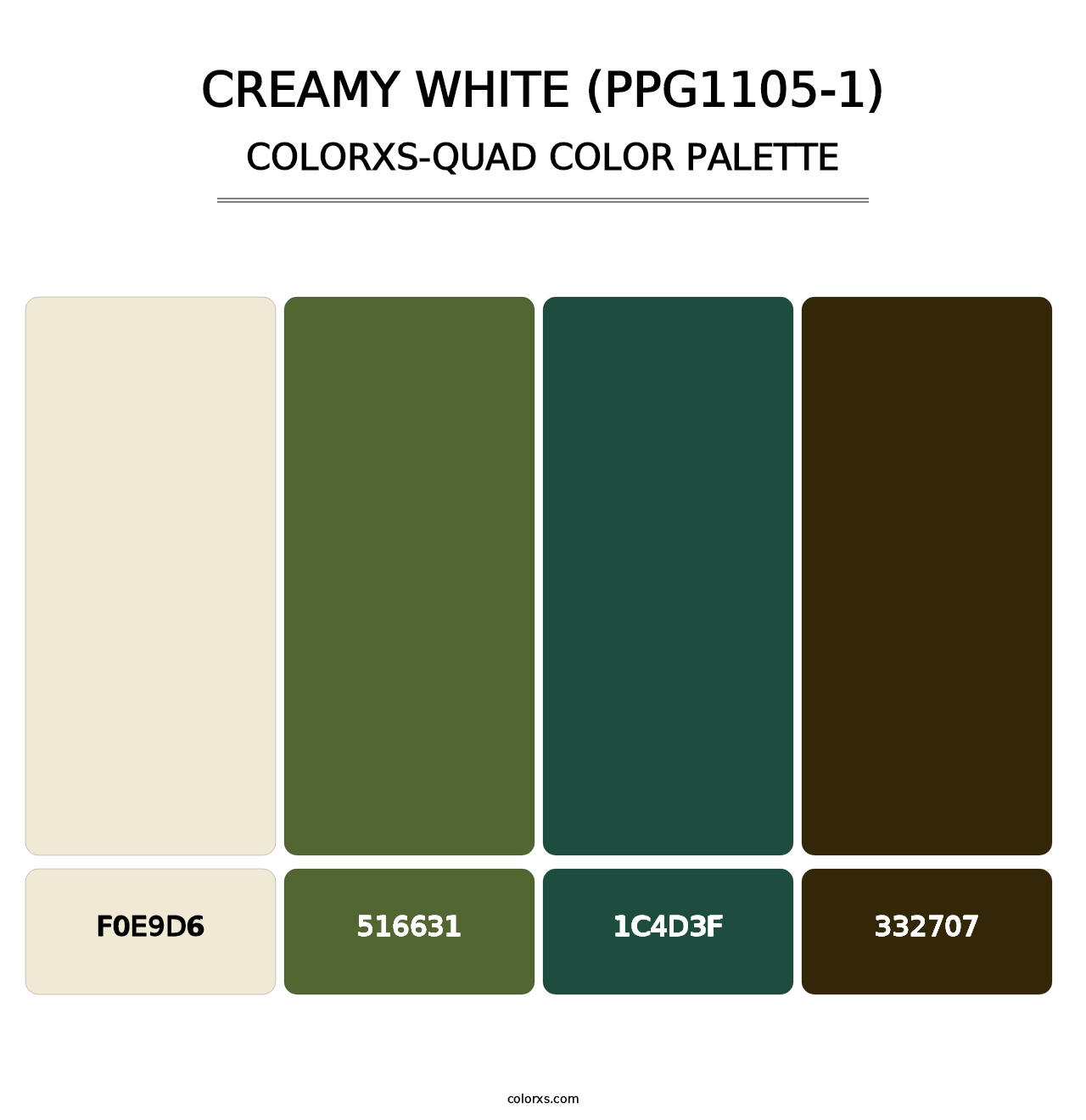 Creamy White (PPG1105-1) - Colorxs Quad Palette
