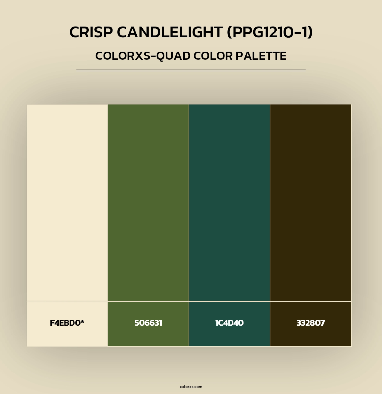 Crisp Candlelight (PPG1210-1) - Colorxs Quad Palette