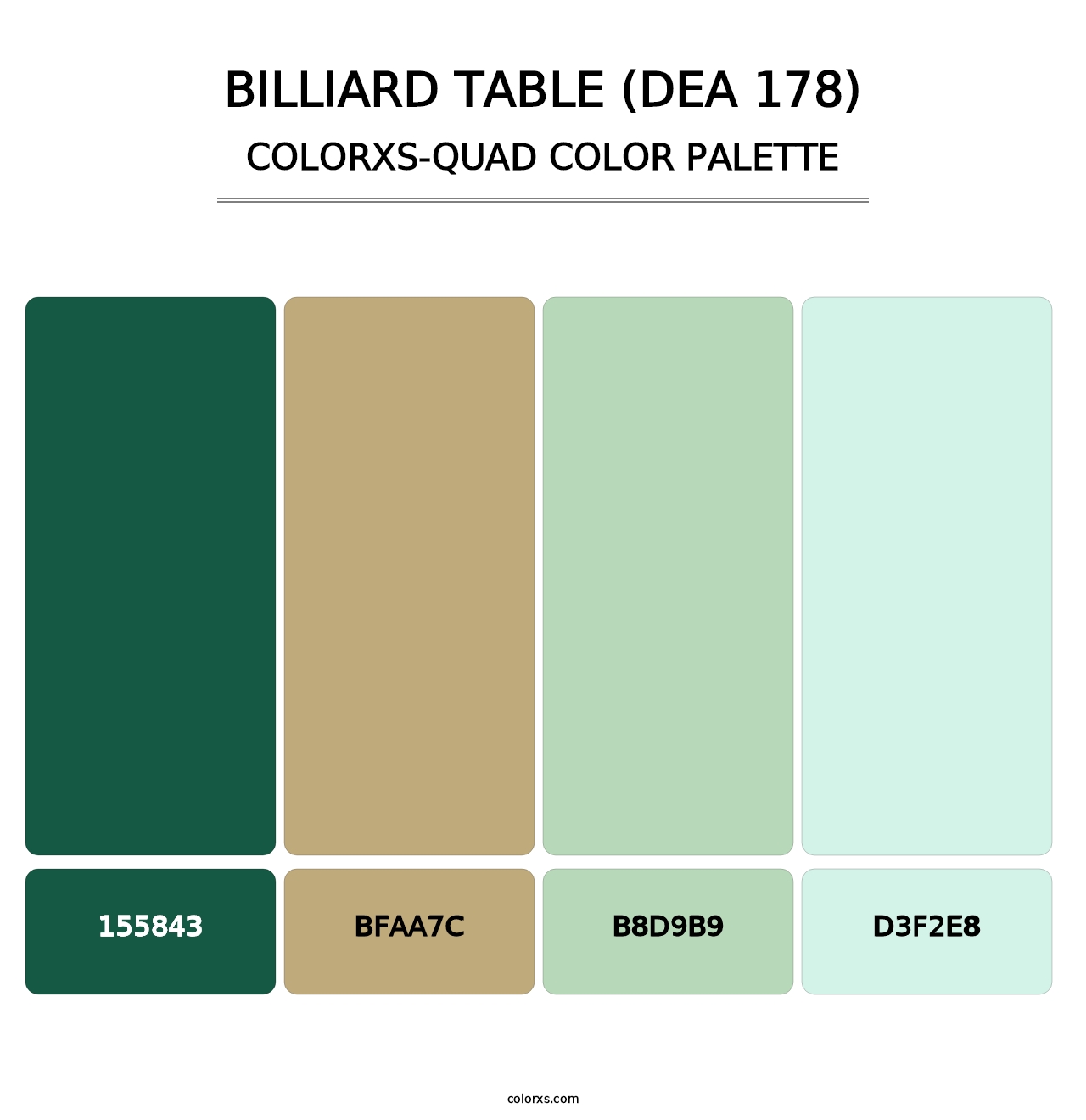 Billiard Table (DEA 178) - Colorxs Quad Palette