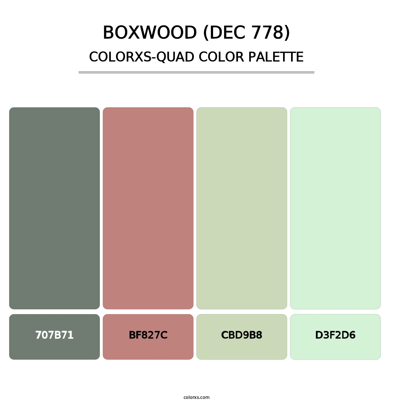Boxwood (DEC 778) - Colorxs Quad Palette