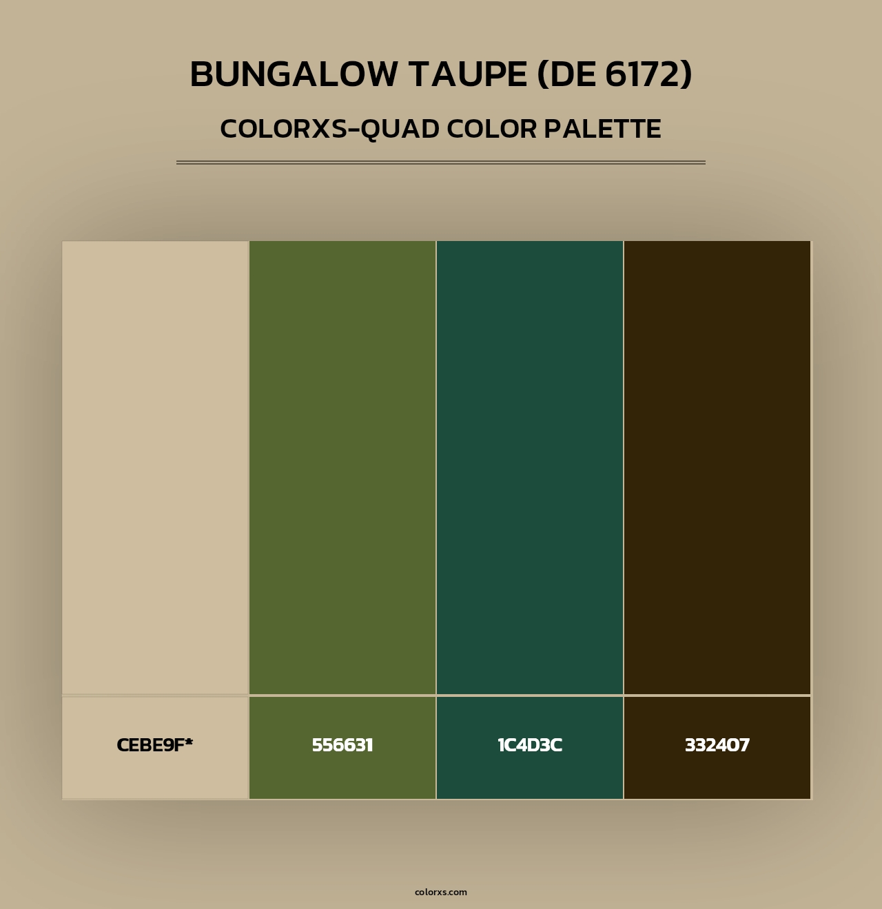 Bungalow Taupe (DE 6172) - Colorxs Quad Palette