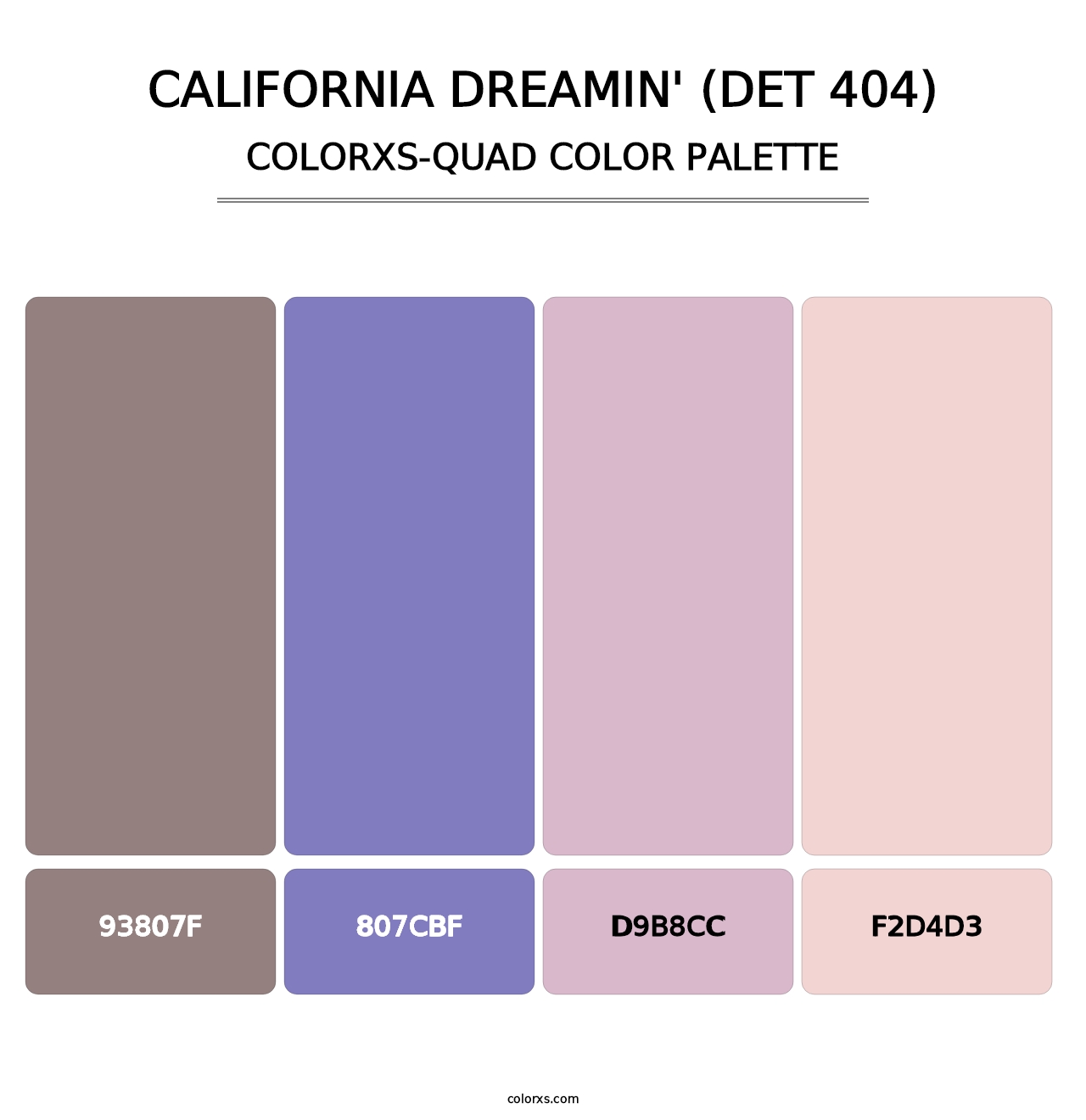 California Dreamin' (DET 404) - Colorxs Quad Palette