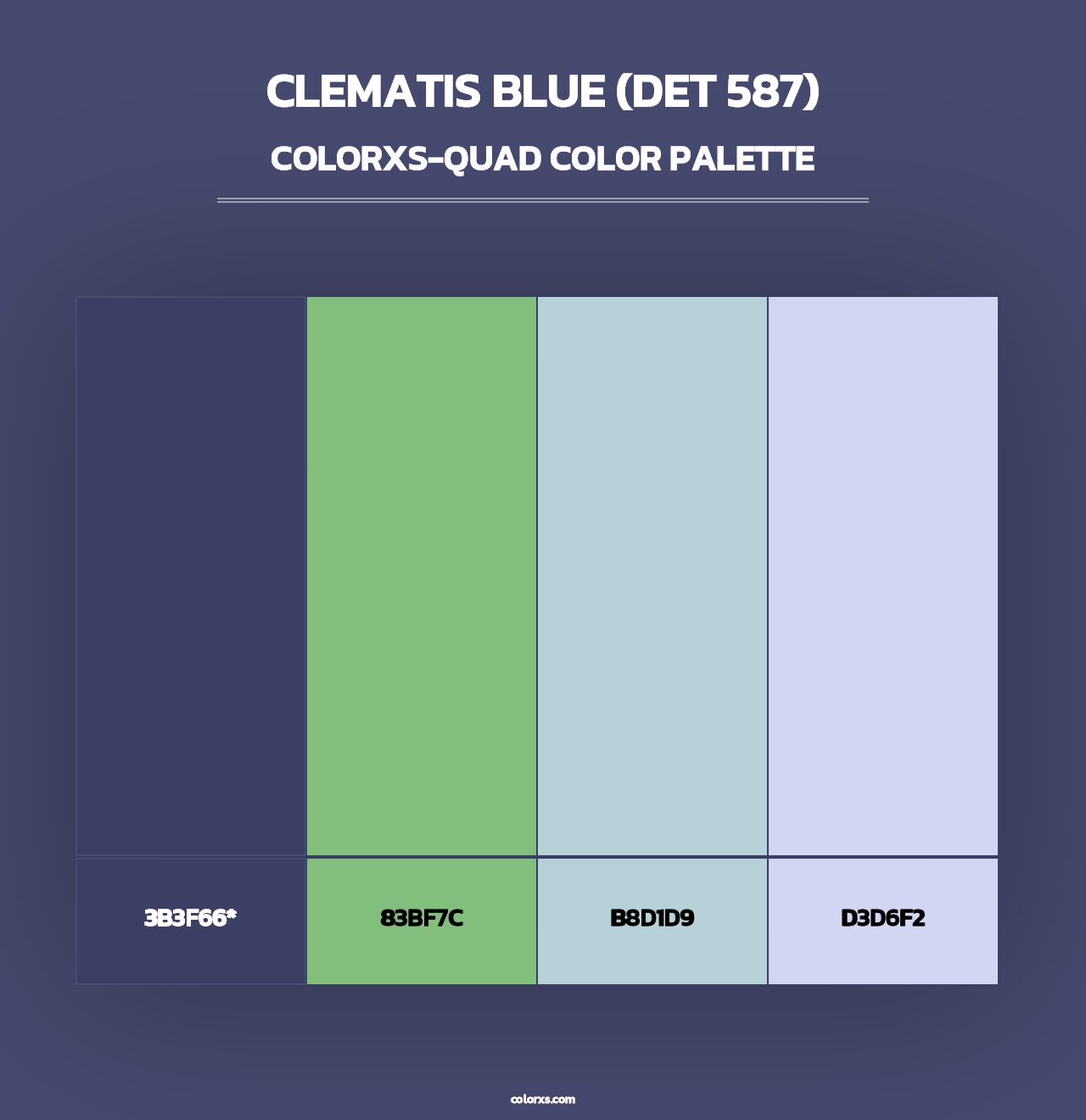Clematis Blue (DET 587) - Colorxs Quad Palette