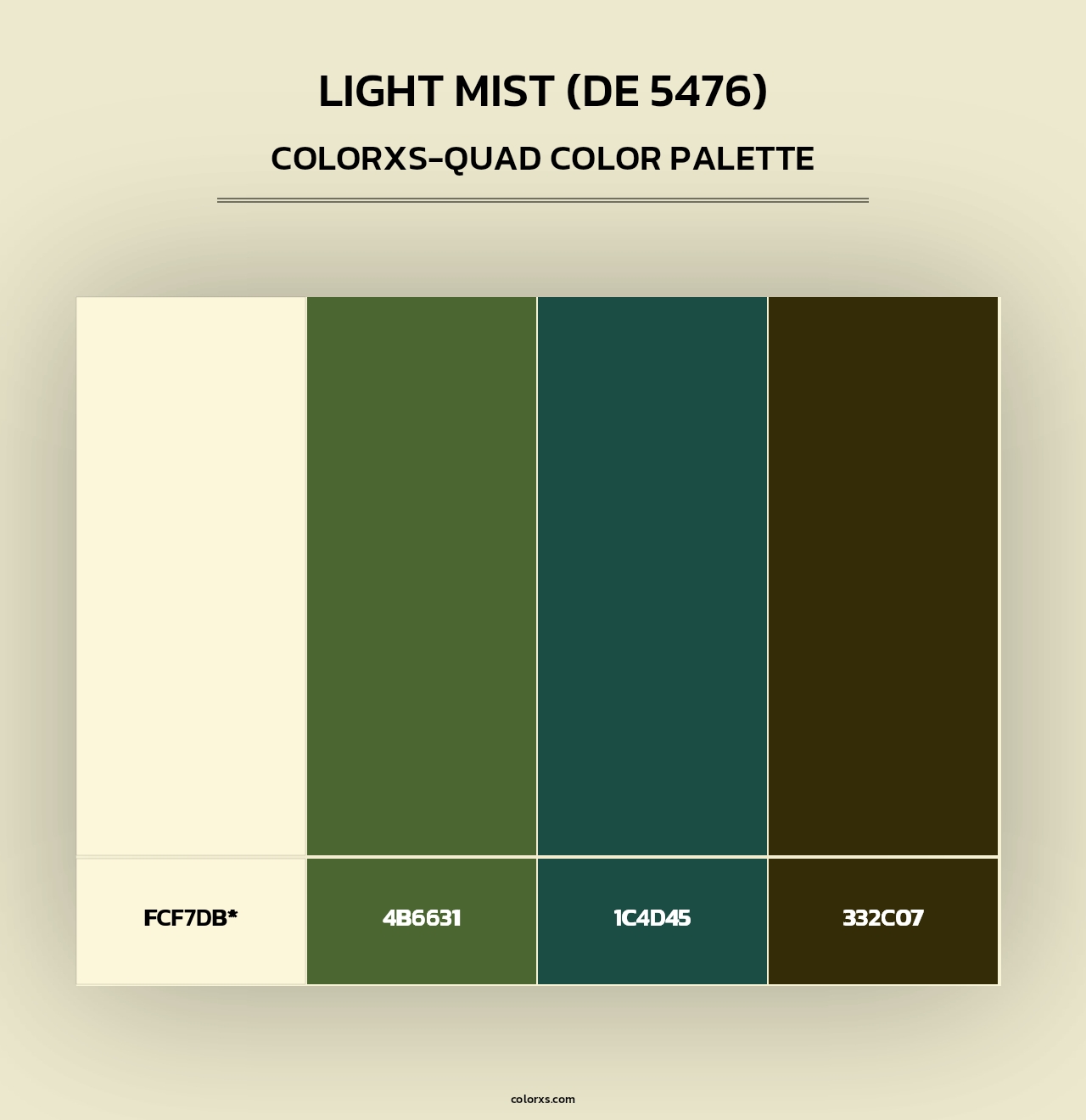 Light Mist (DE 5476) - Colorxs Quad Palette