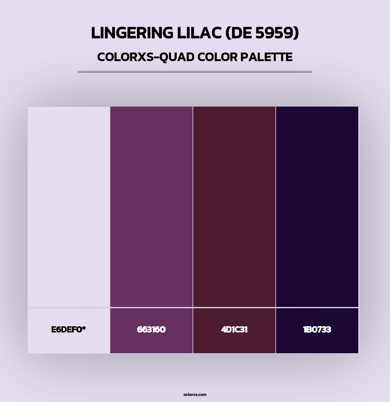 Lingering Lilac (DE 5959) - Colorxs Quad Palette