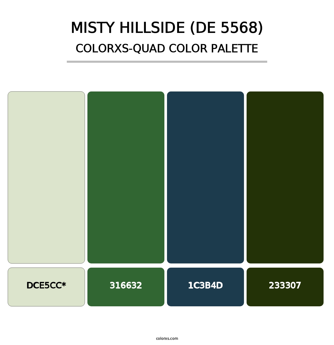 Misty Hillside (DE 5568) - Colorxs Quad Palette