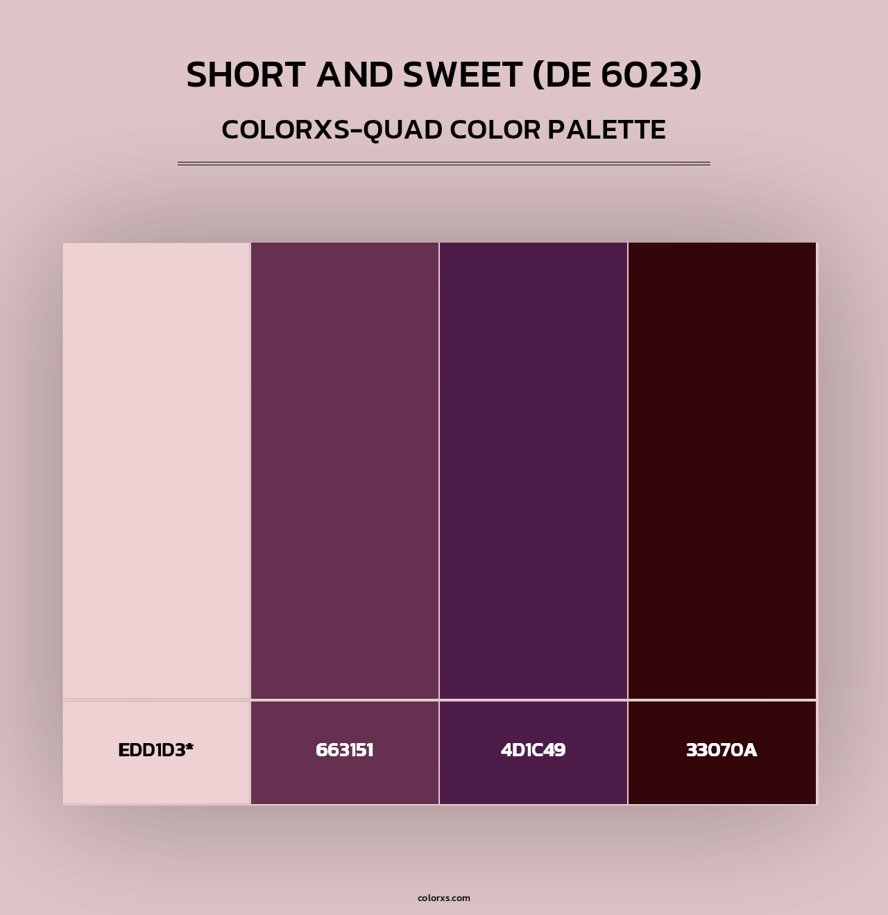 Short and Sweet (DE 6023) - Colorxs Quad Palette