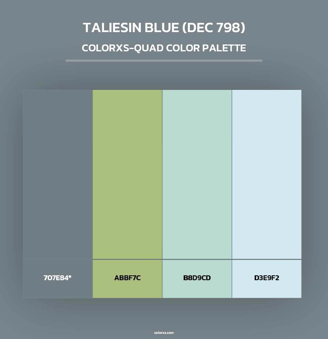 Taliesin Blue (DEC 798) - Colorxs Quad Palette