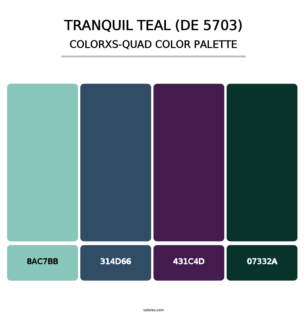 Tranquil Teal (DE 5703) - Colorxs Quad Palette
