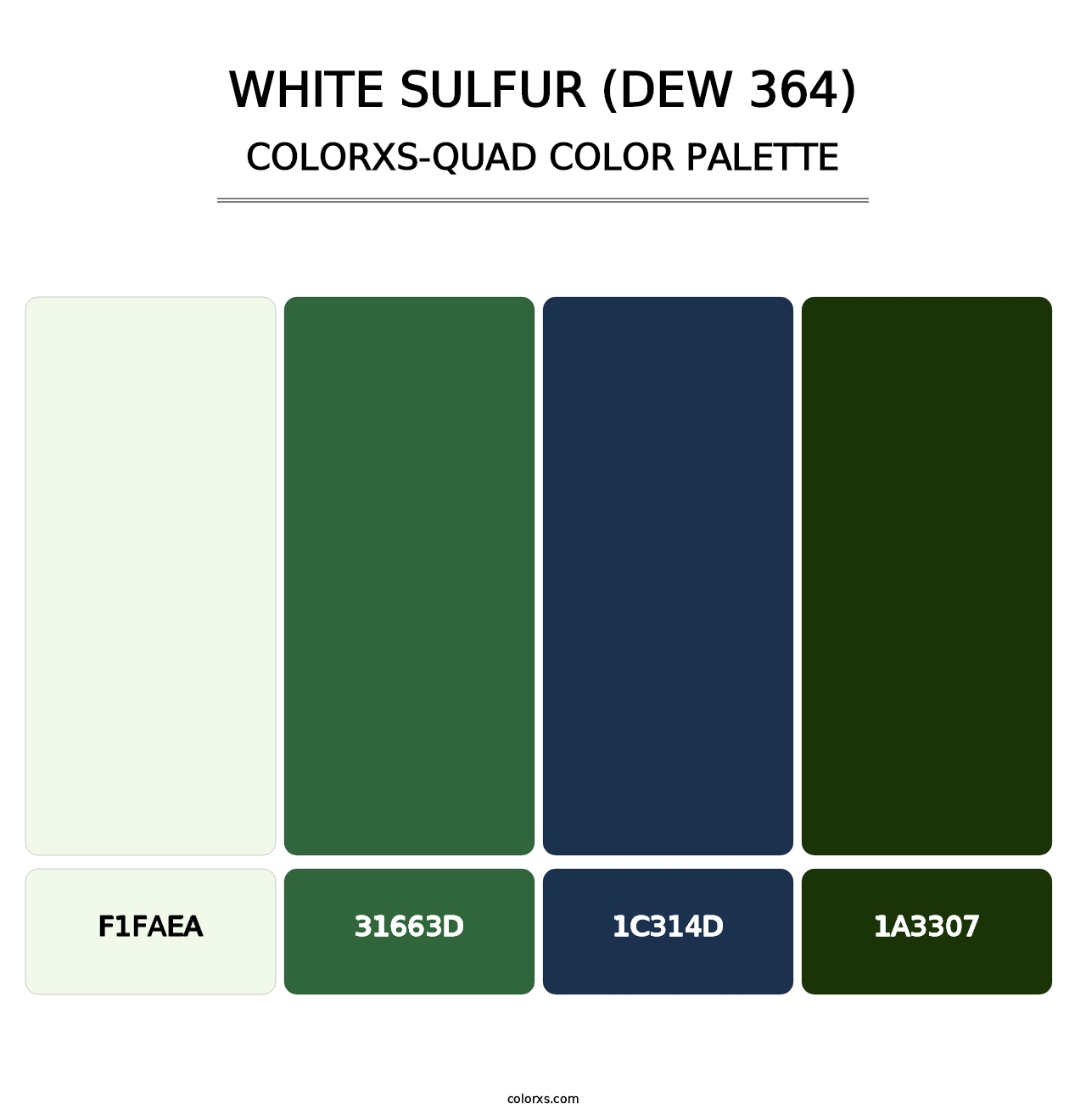 White Sulfur (DEW 364) - Colorxs Quad Palette