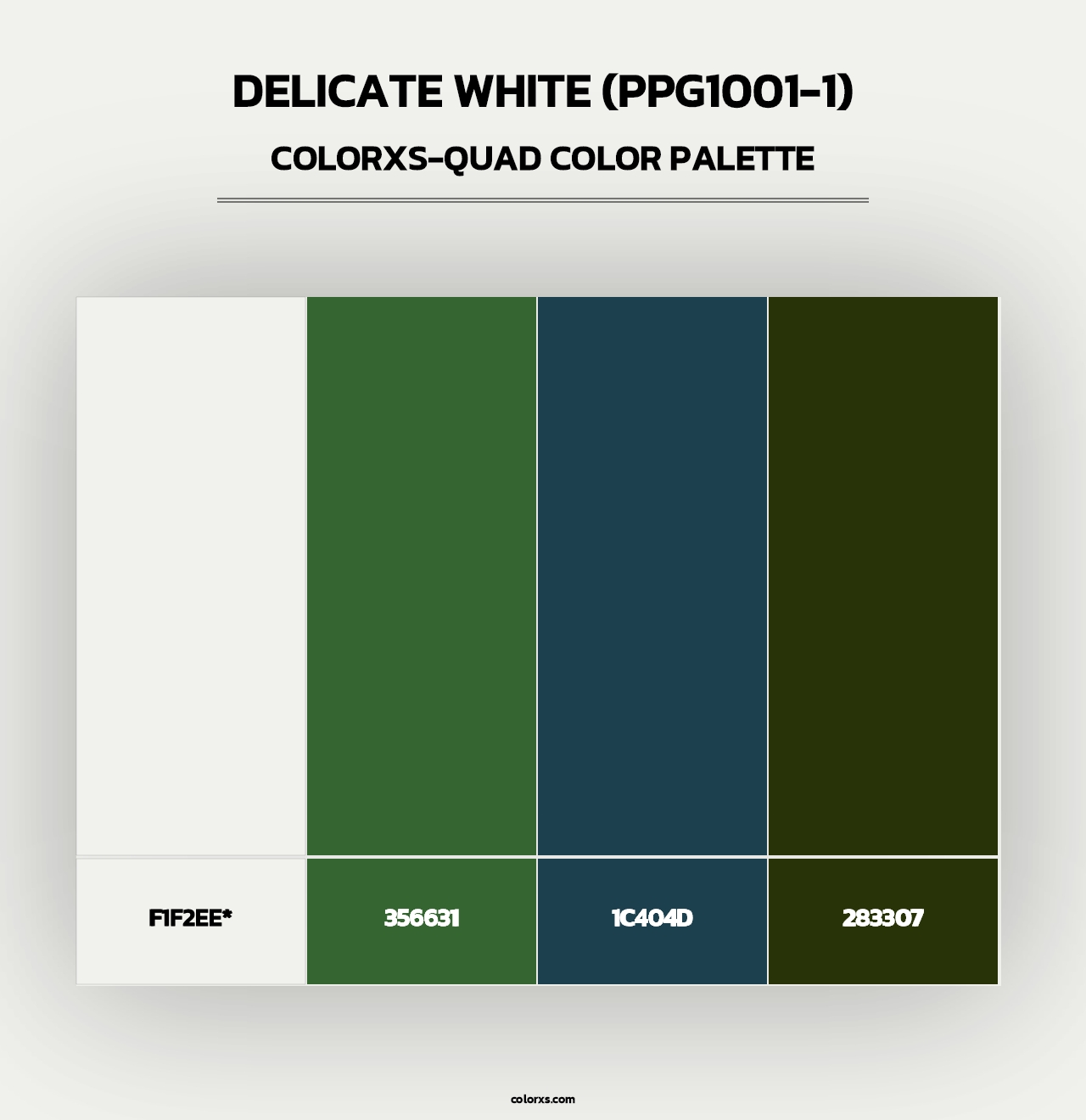 Delicate White (PPG1001-1) - Colorxs Quad Palette