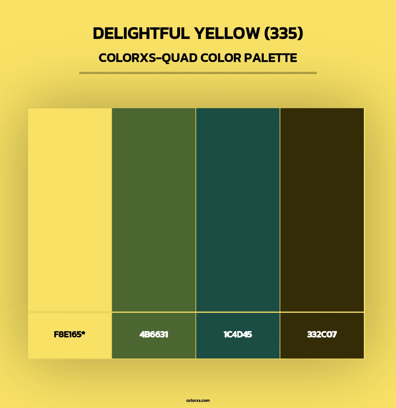 Delightful Yellow (335) - Colorxs Quad Palette