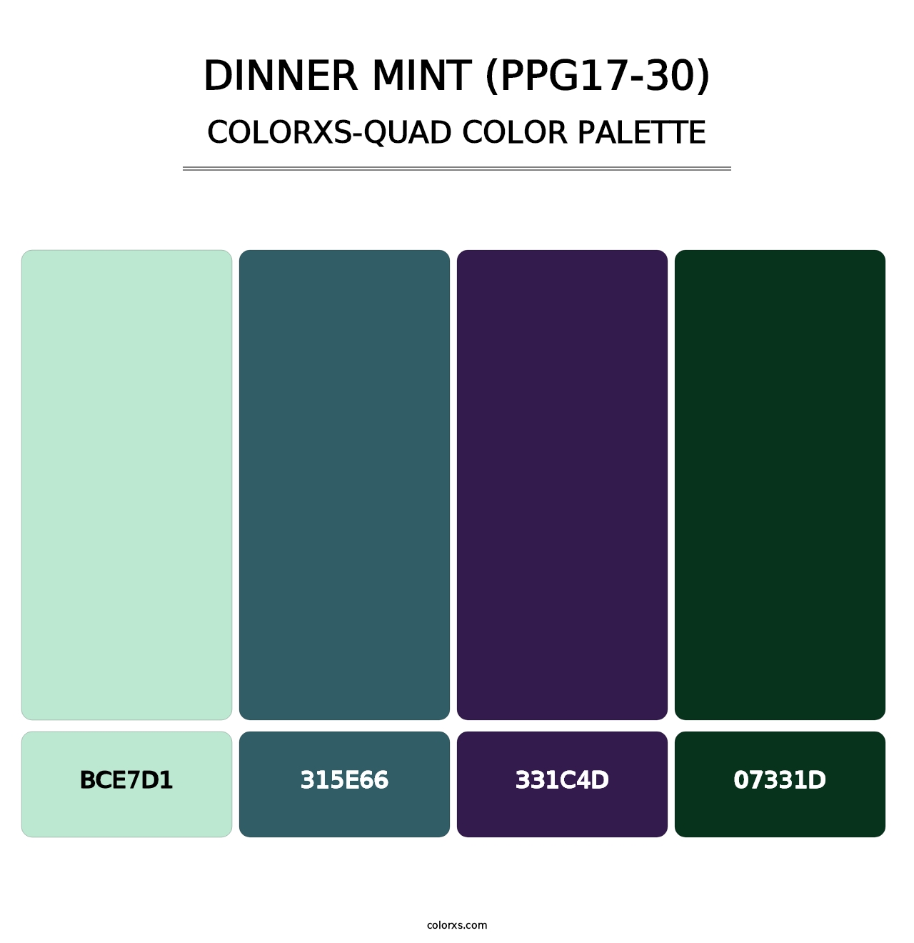 Dinner Mint (PPG17-30) - Colorxs Quad Palette