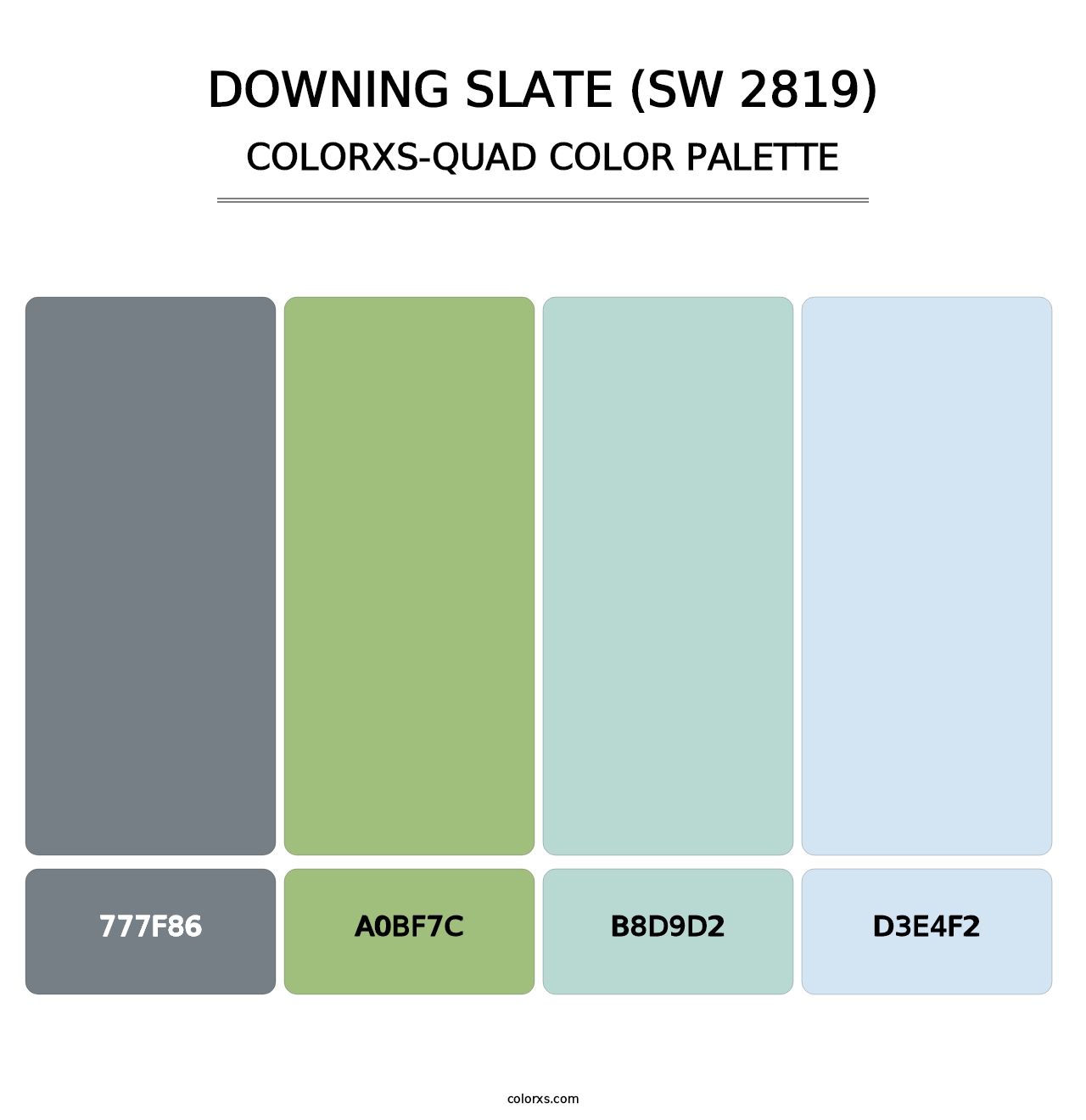 Downing Slate (SW 2819) - Colorxs Quad Palette