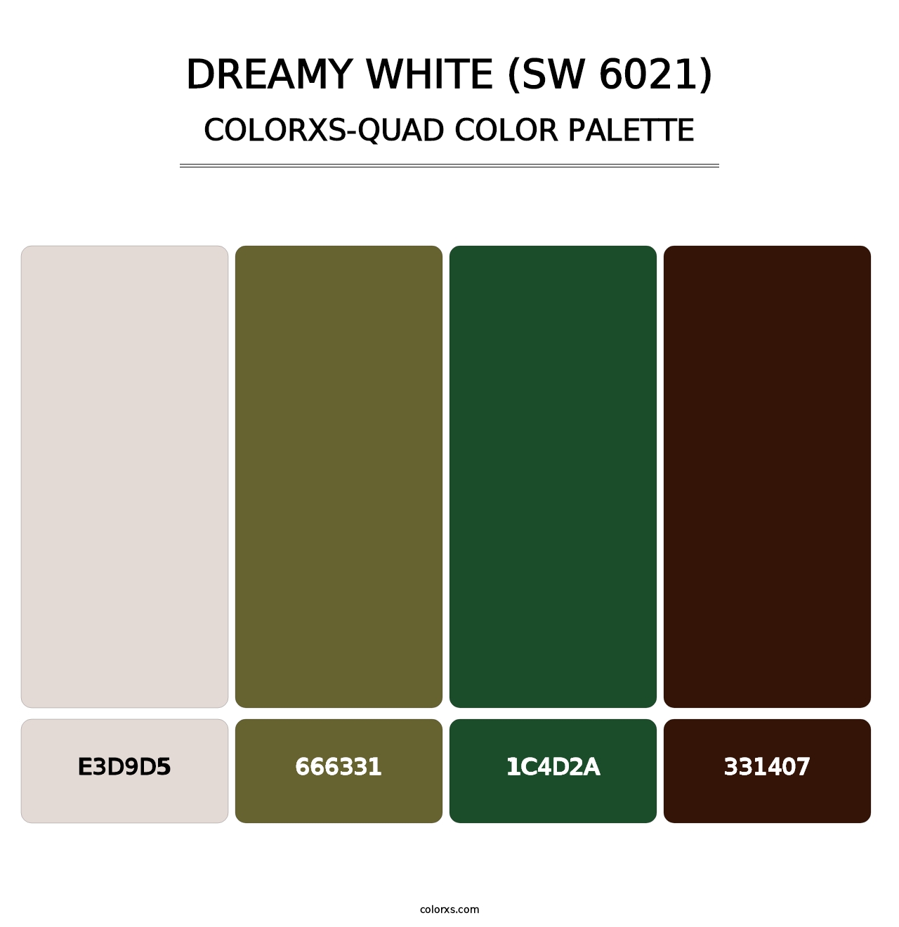 Dreamy White (SW 6021) - Colorxs Quad Palette