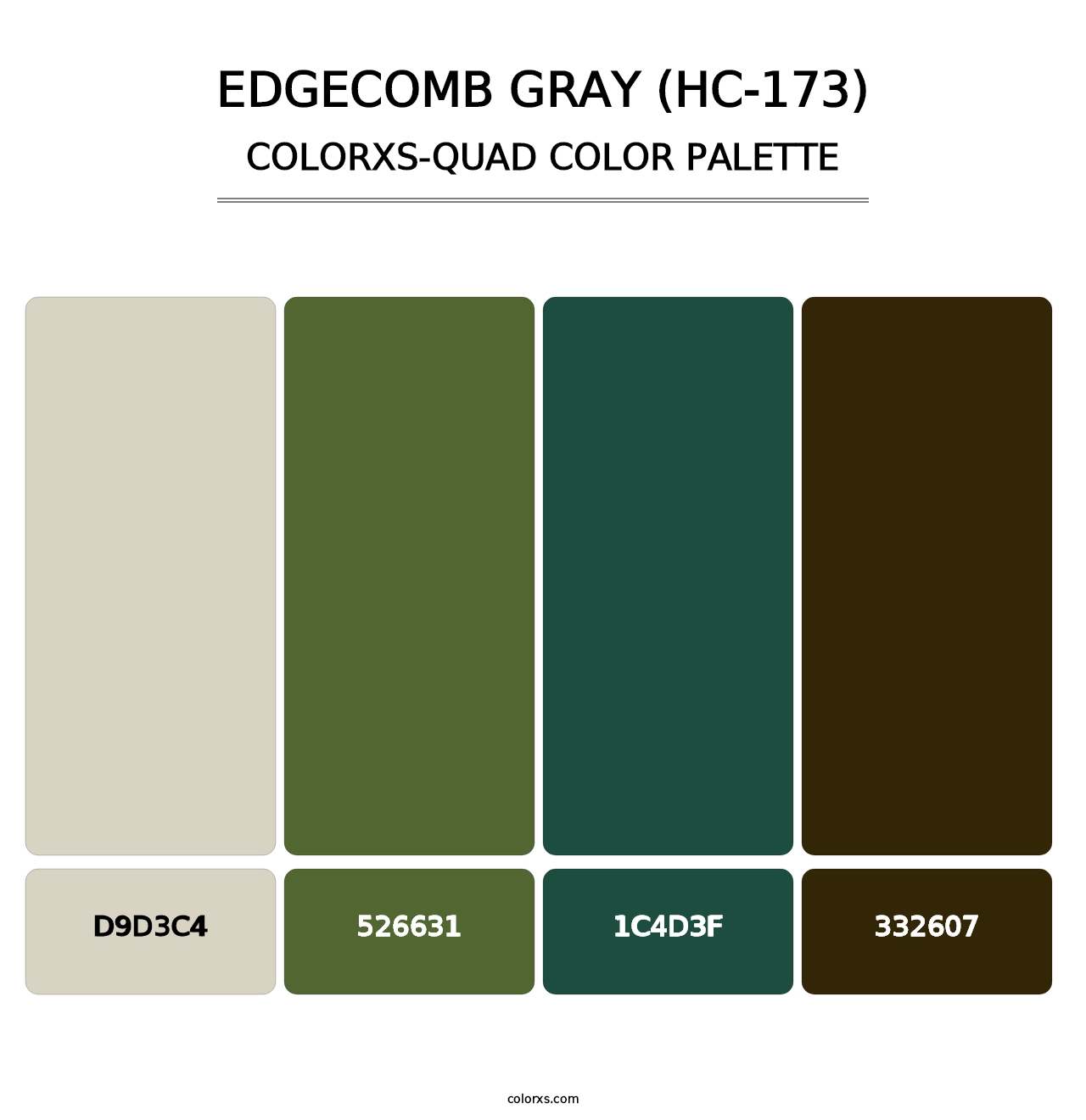 Edgecomb Gray (HC-173) - Colorxs Quad Palette