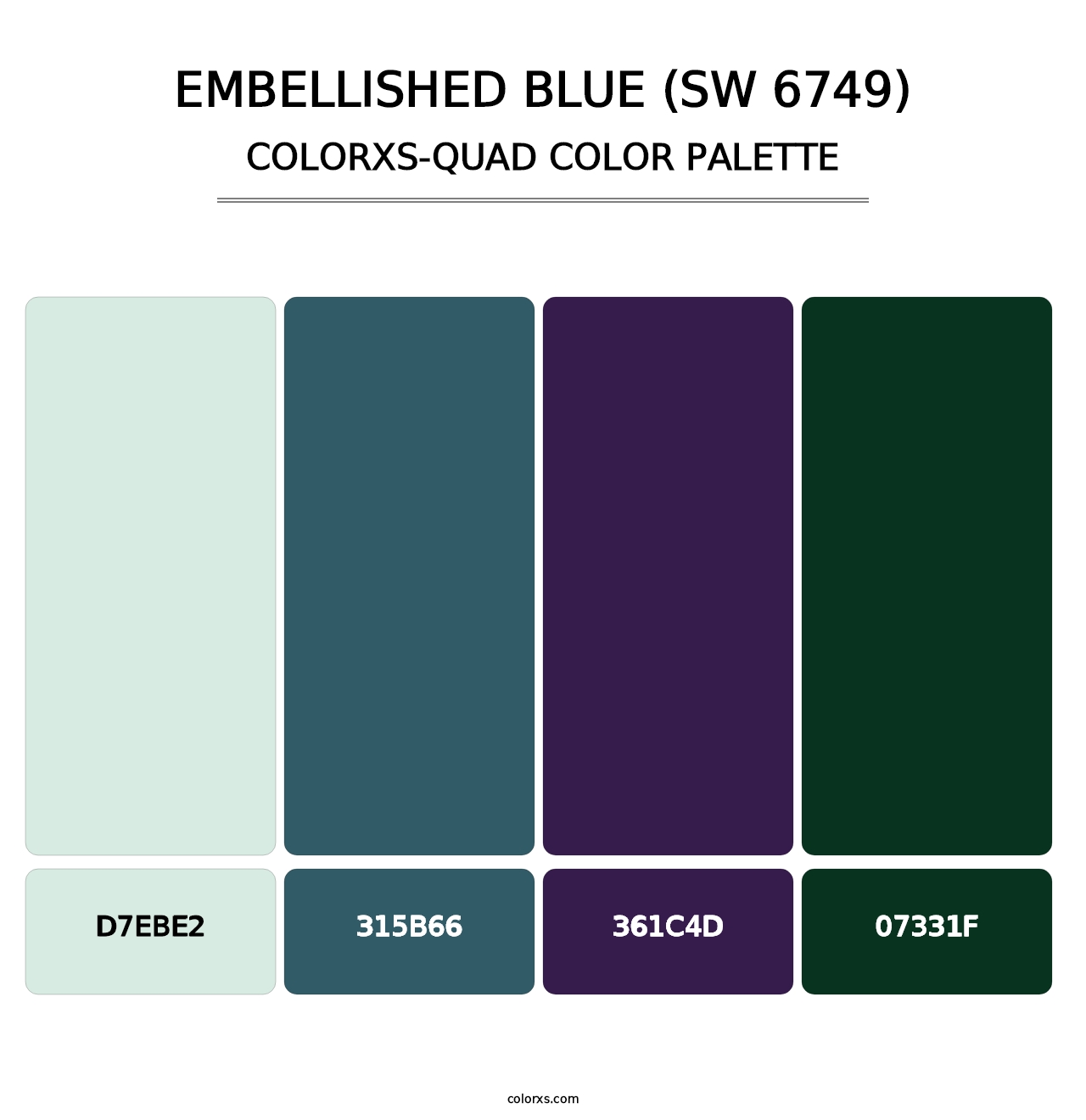 Embellished Blue (SW 6749) - Colorxs Quad Palette