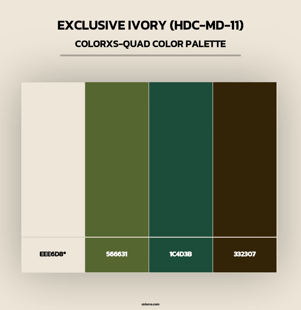 Exclusive Ivory (HDC-MD-11) - Colorxs Quad Palette