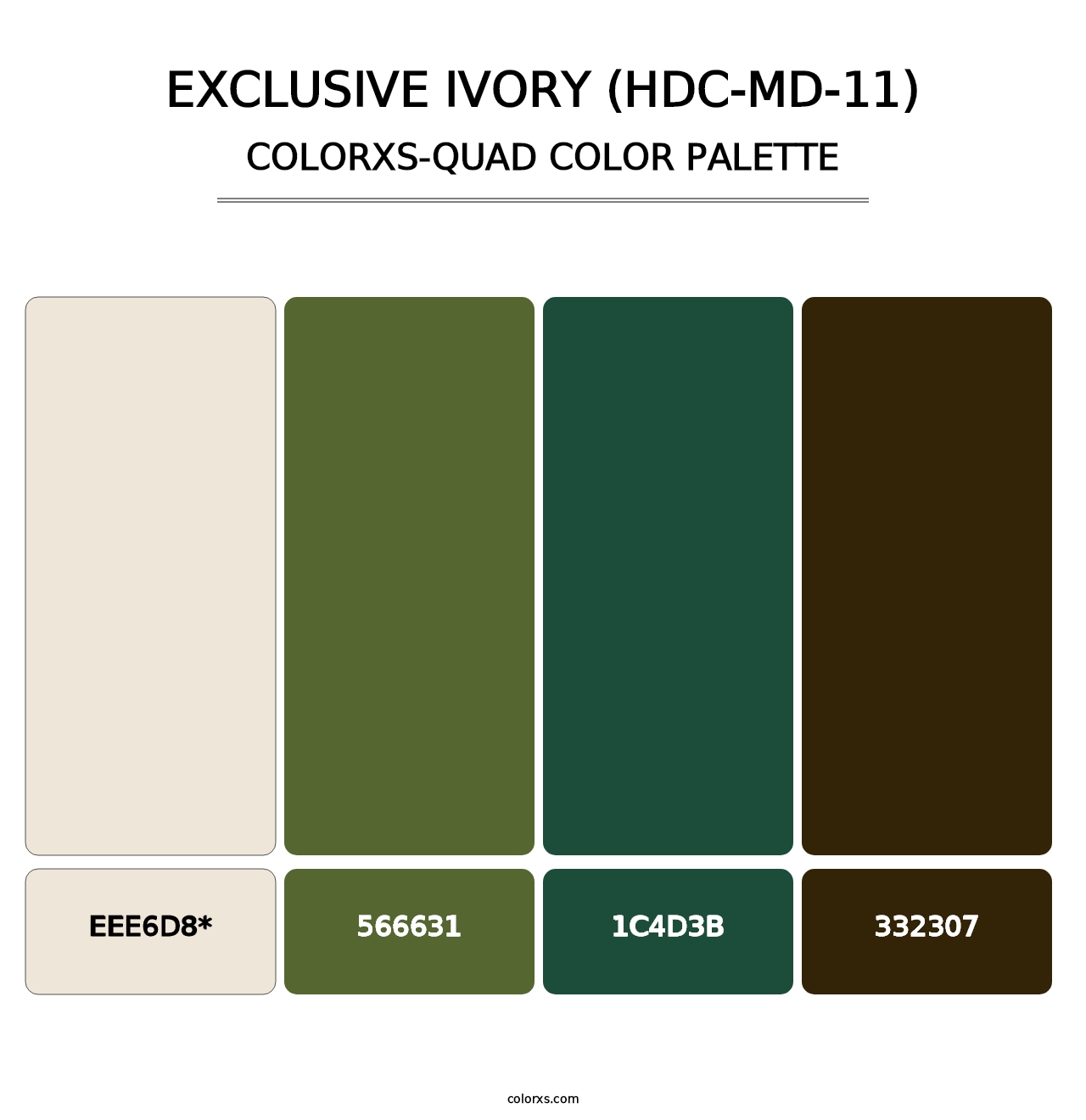 Exclusive Ivory (HDC-MD-11) - Colorxs Quad Palette