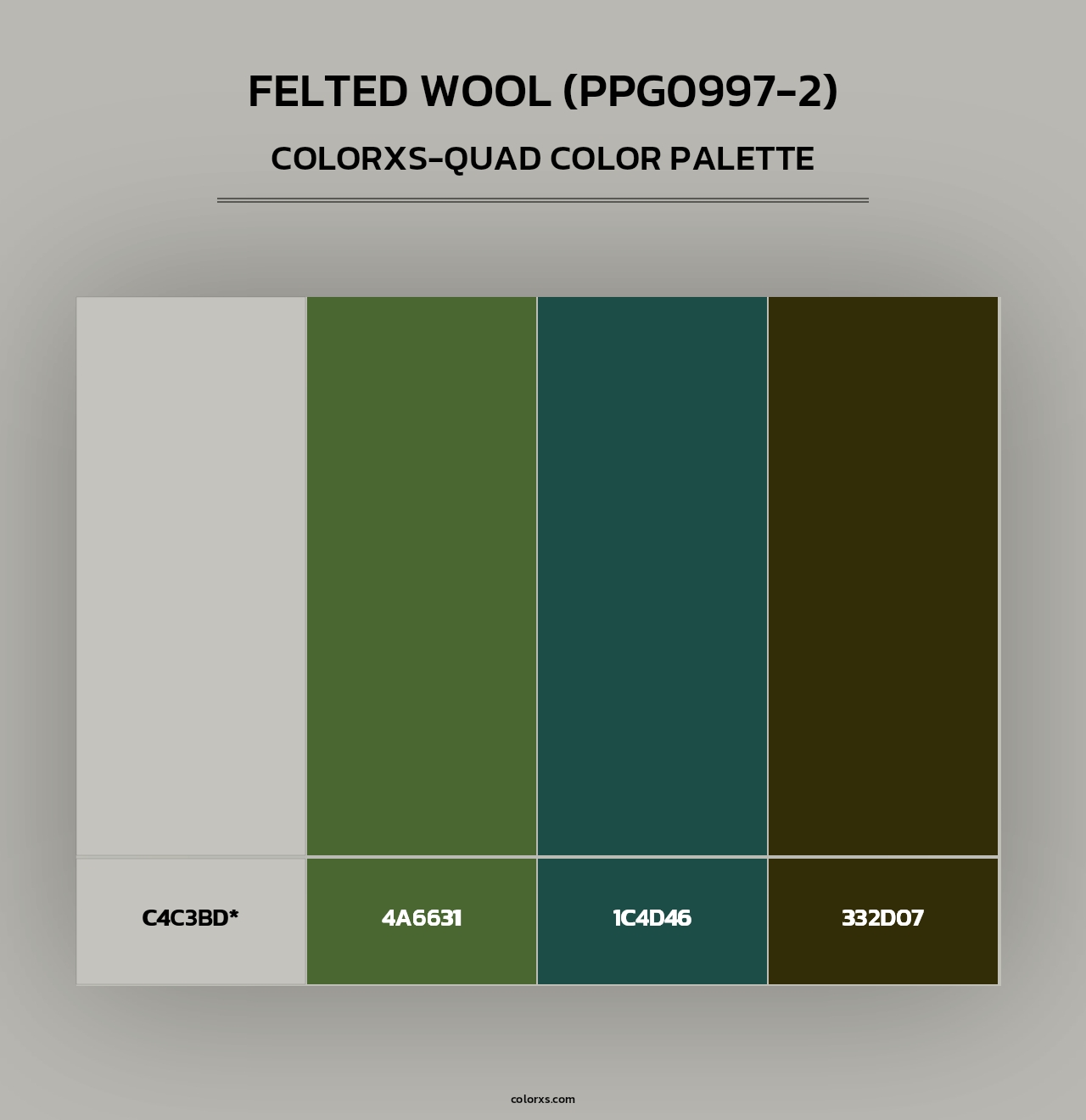 Felted Wool (PPG0997-2) - Colorxs Quad Palette