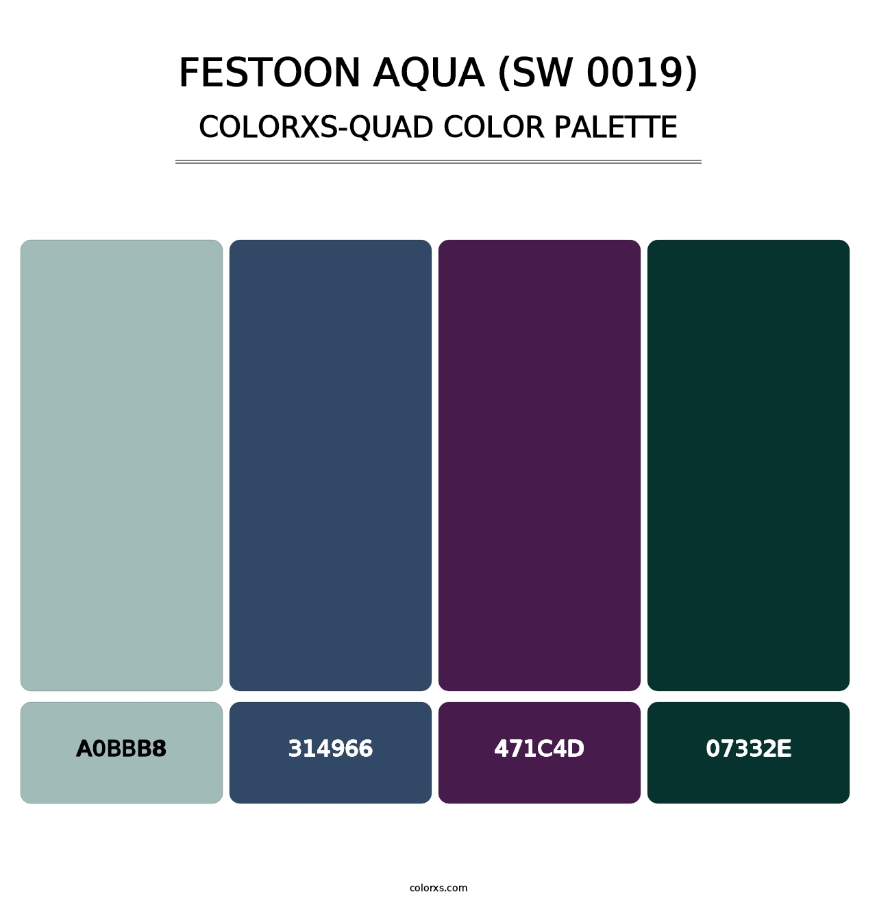 Festoon Aqua (SW 0019) - Colorxs Quad Palette