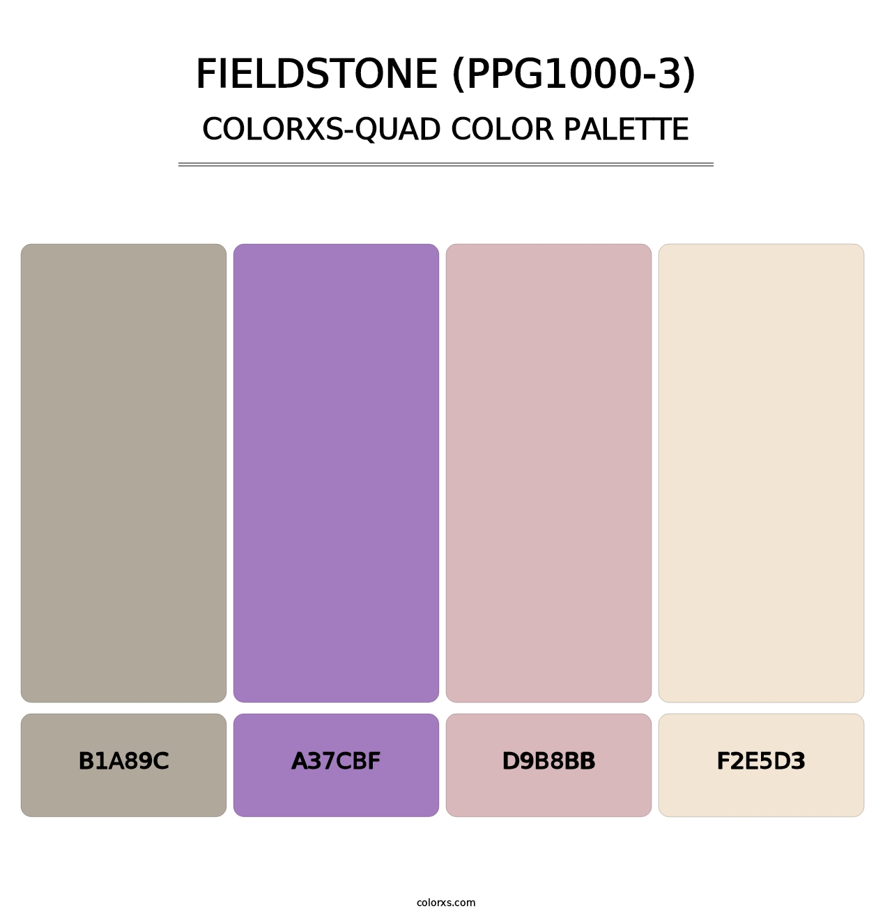 Fieldstone (PPG1000-3) - Colorxs Quad Palette