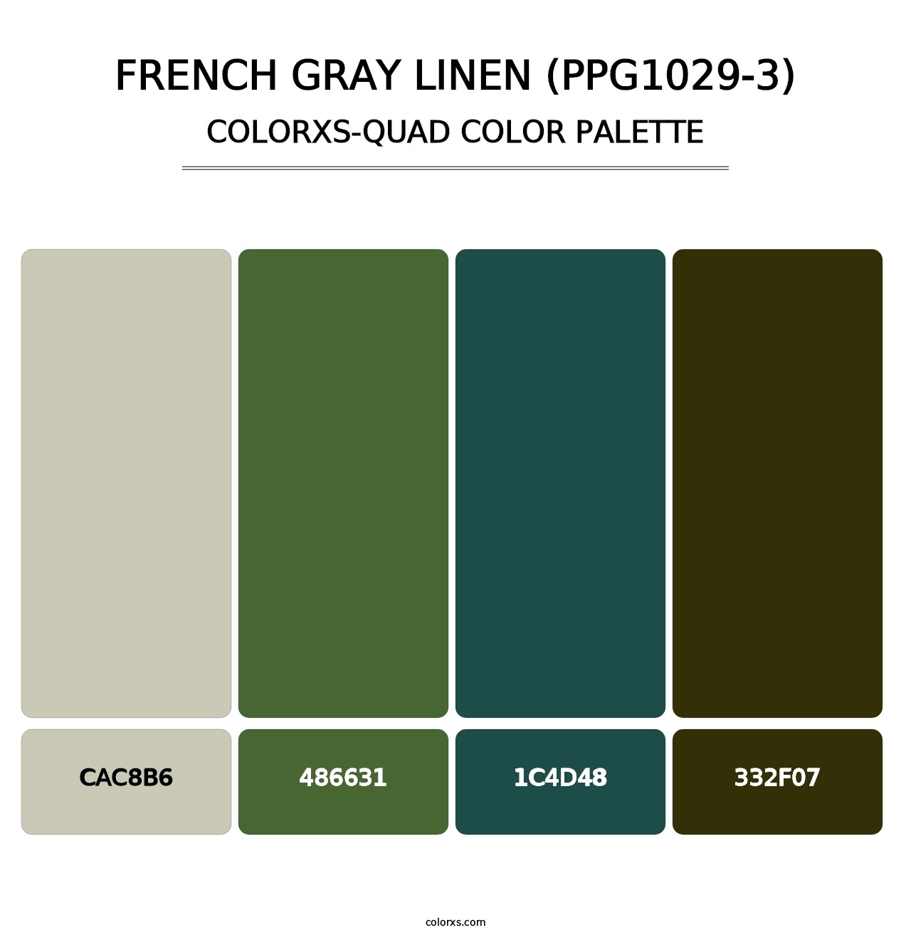 French Gray Linen (PPG1029-3) - Colorxs Quad Palette