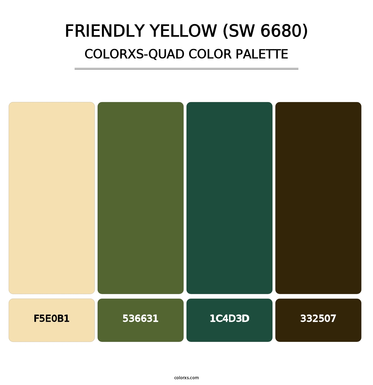 Friendly Yellow (SW 6680) - Colorxs Quad Palette