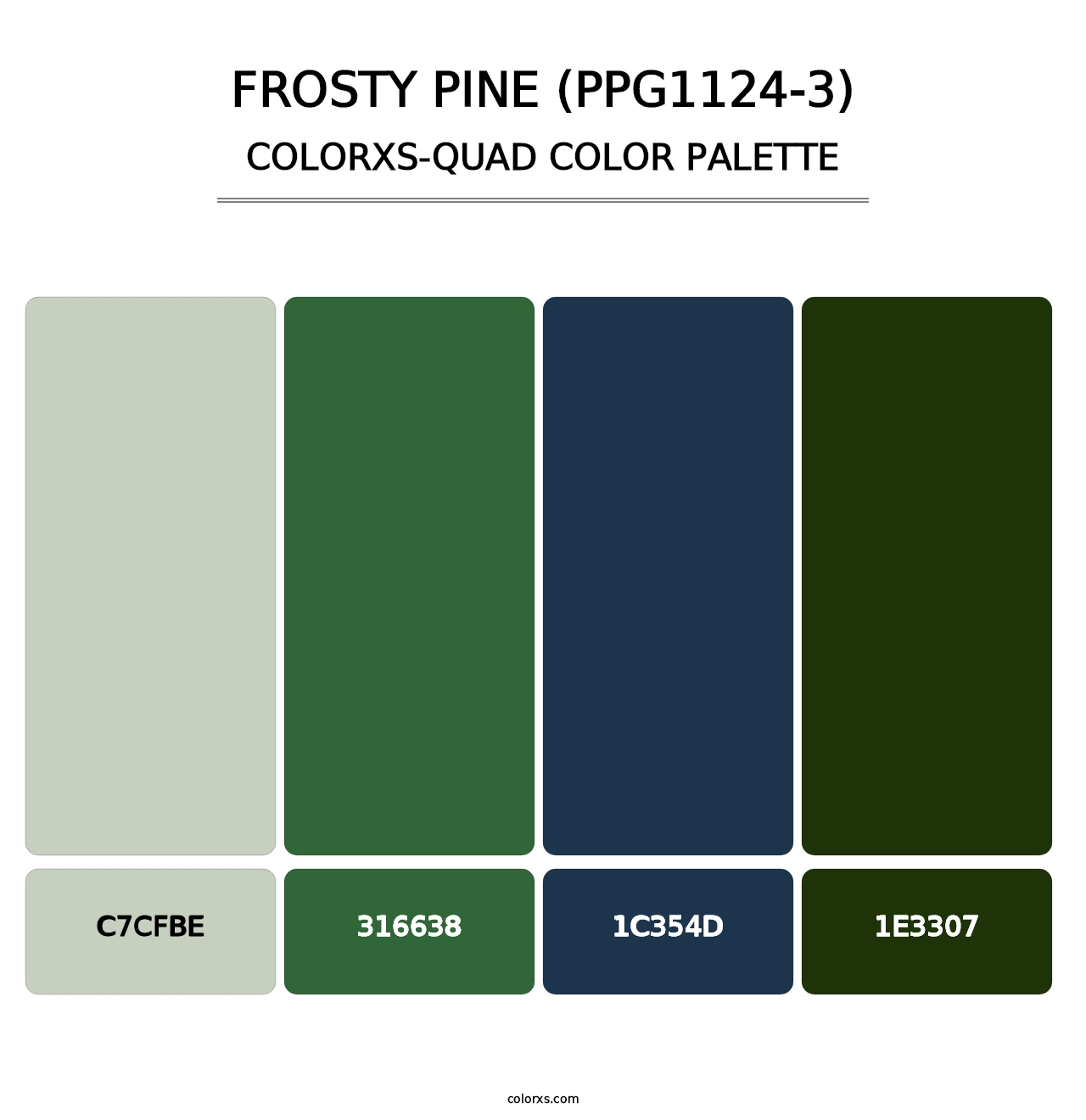 Frosty Pine (PPG1124-3) - Colorxs Quad Palette