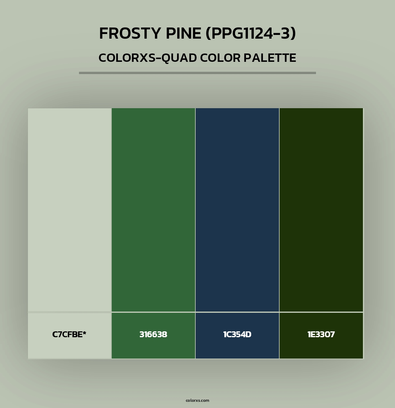 Frosty Pine (PPG1124-3) - Colorxs Quad Palette