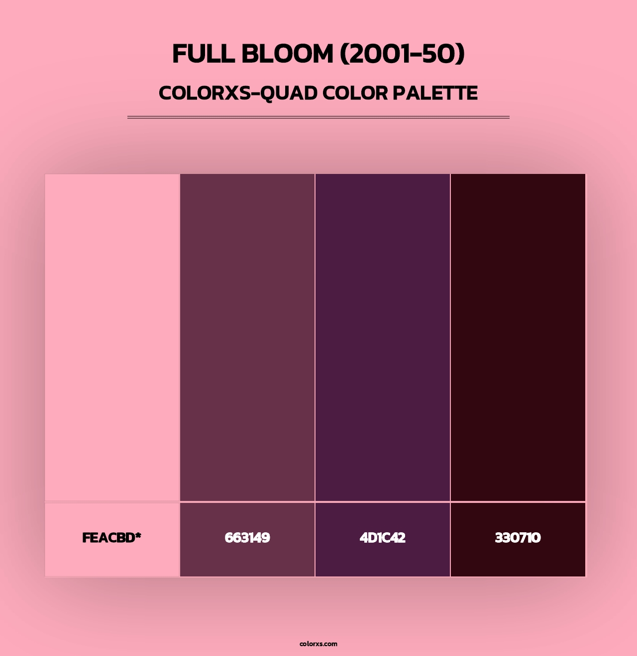 Full Bloom (2001-50) - Colorxs Quad Palette
