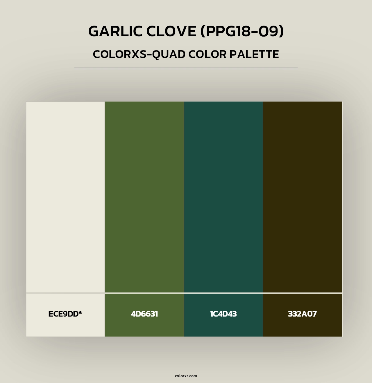 Garlic Clove (PPG18-09) - Colorxs Quad Palette