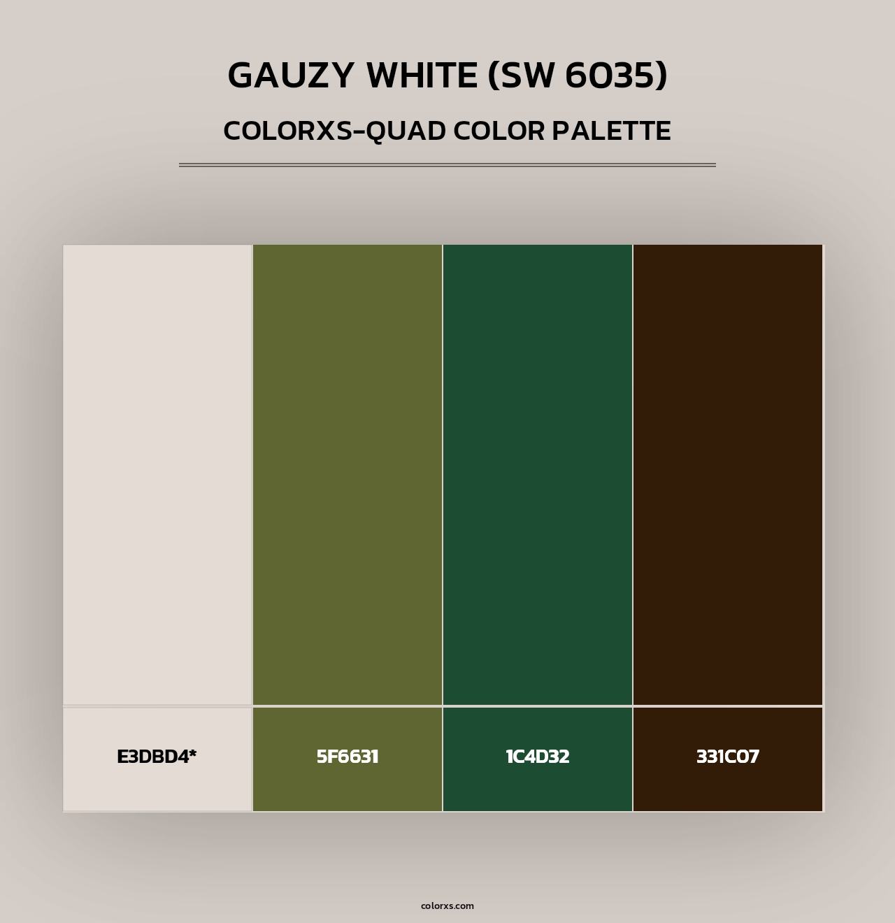 Gauzy White (SW 6035) - Colorxs Quad Palette