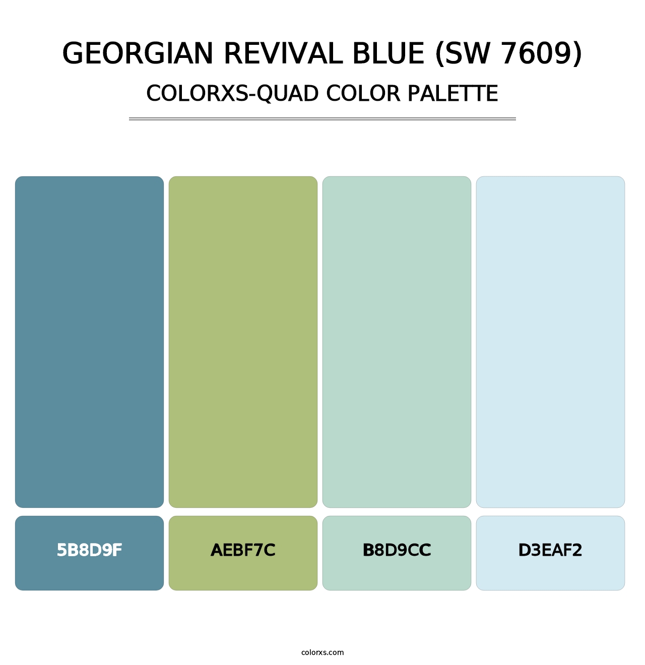 Georgian Revival Blue (SW 7609) - Colorxs Quad Palette