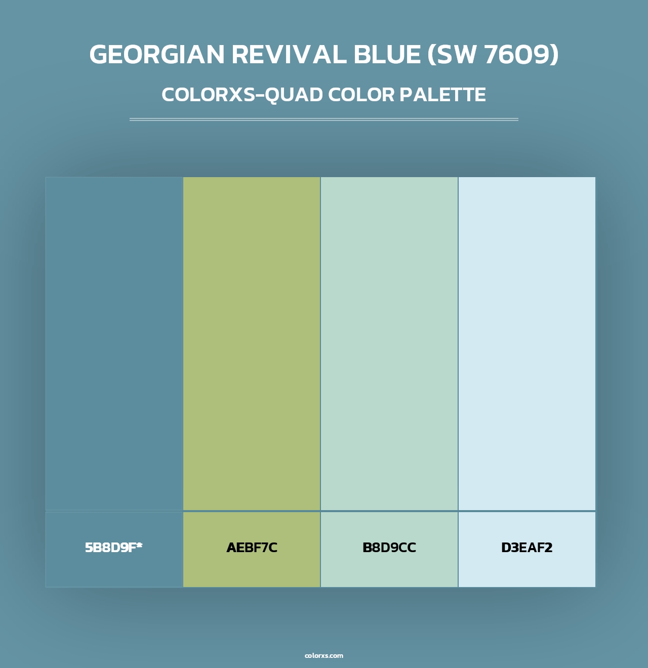 Georgian Revival Blue (SW 7609) - Colorxs Quad Palette