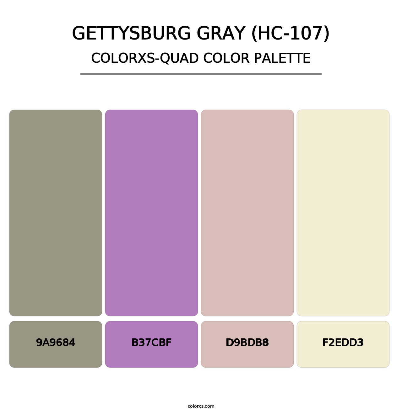 Gettysburg Gray (HC-107) - Colorxs Quad Palette