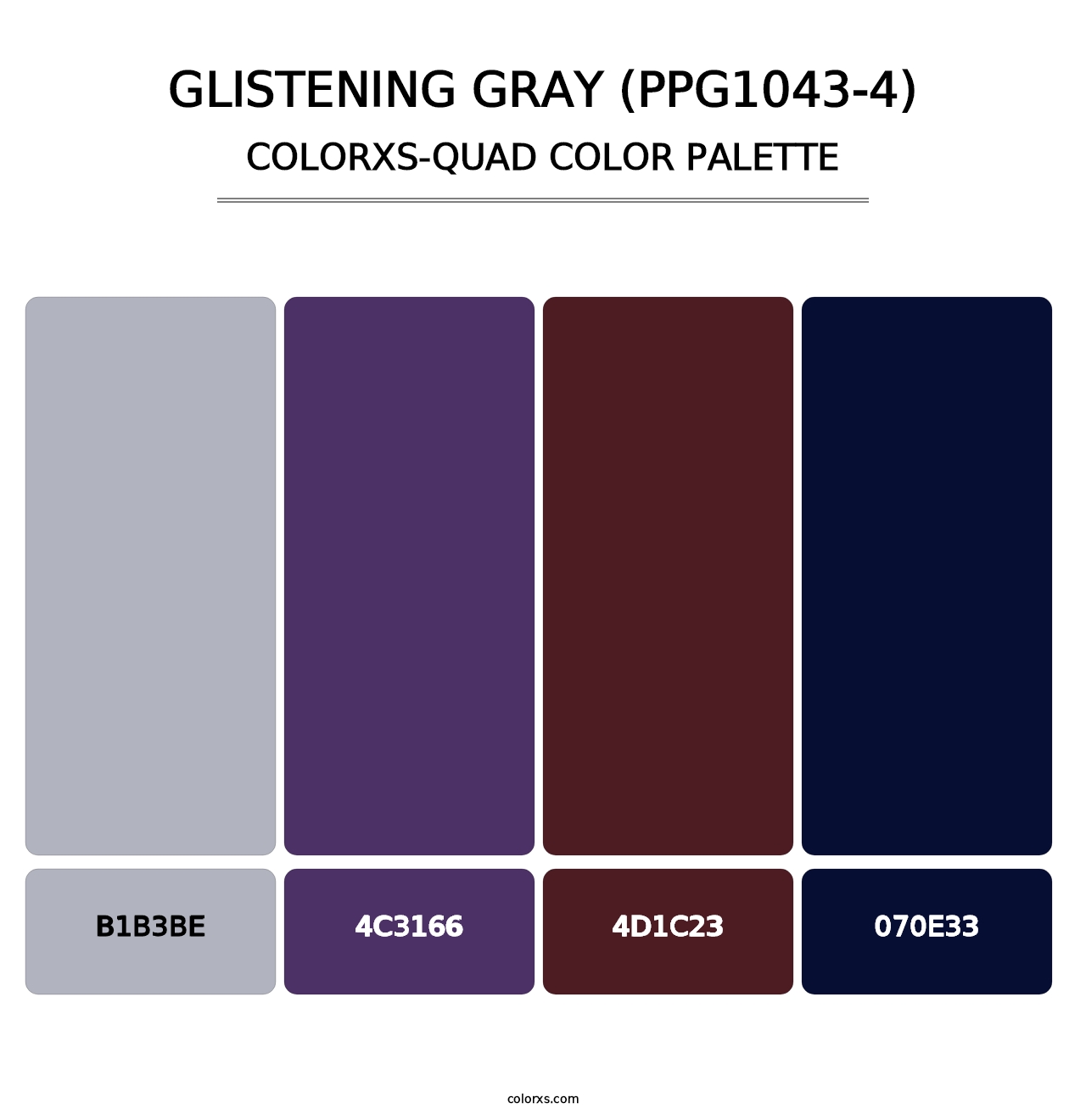 Glistening Gray (PPG1043-4) - Colorxs Quad Palette