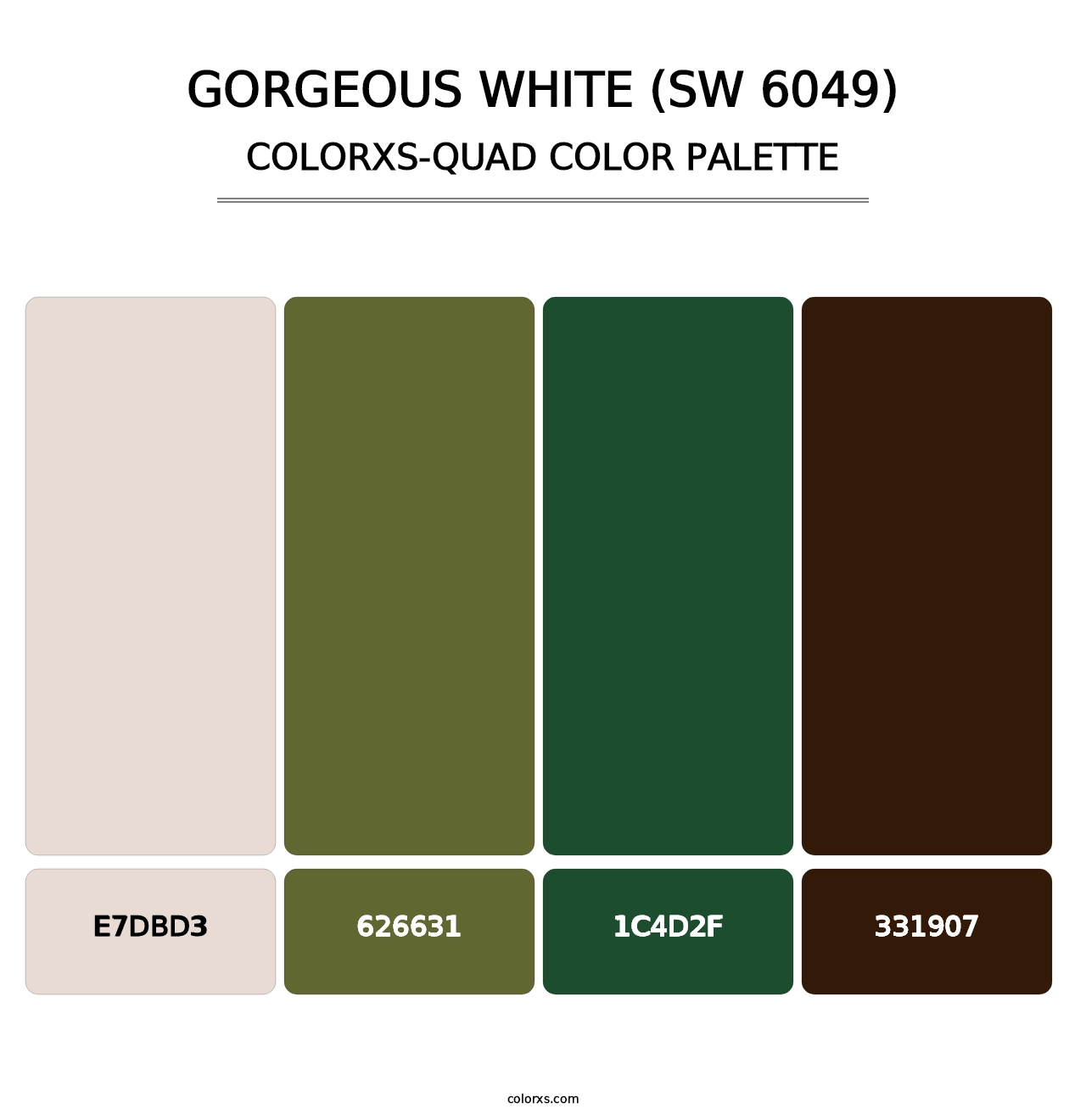Gorgeous White (SW 6049) - Colorxs Quad Palette