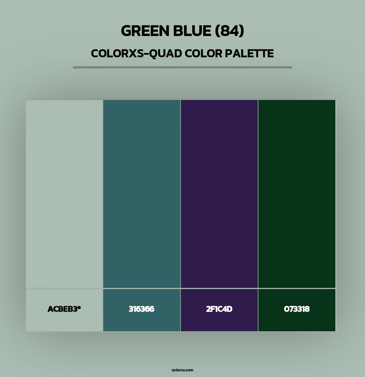 Green Blue (84) - Colorxs Quad Palette