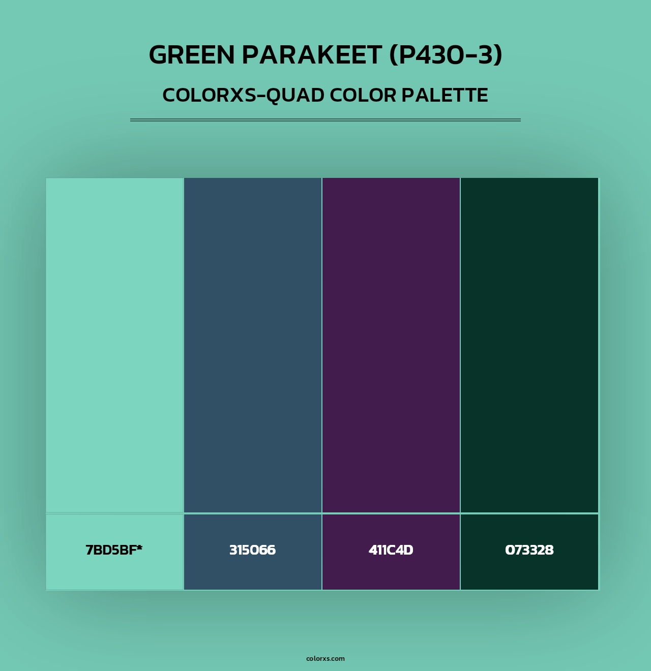 Green Parakeet (P430-3) - Colorxs Quad Palette