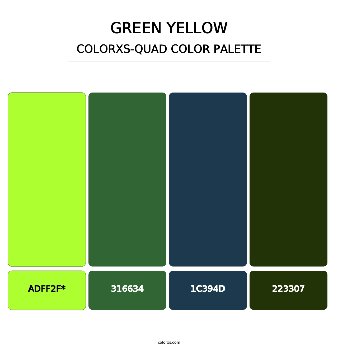 Green Yellow - Colorxs Quad Palette