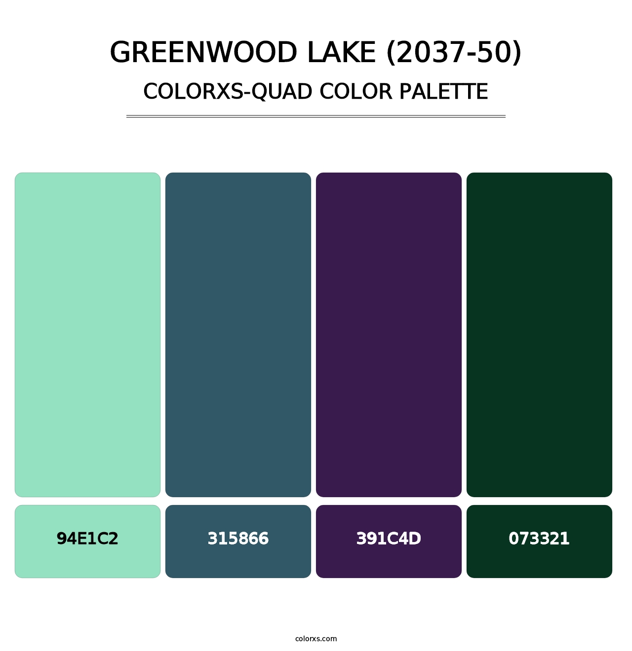 Greenwood Lake (2037-50) - Colorxs Quad Palette