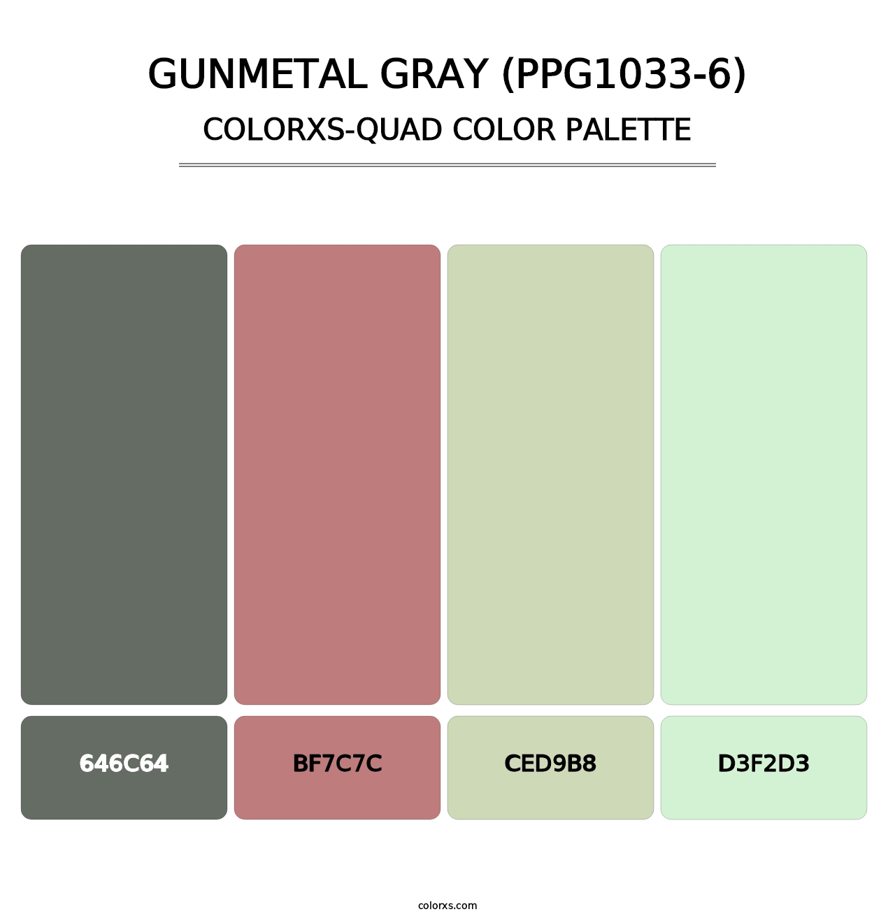Gunmetal Gray (PPG1033-6) - Colorxs Quad Palette