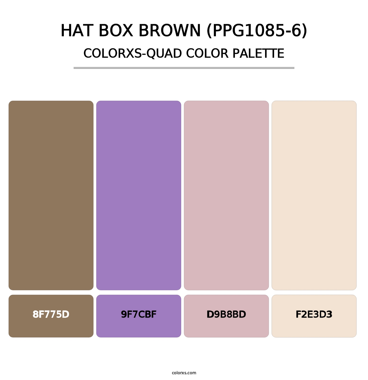 Hat Box Brown (PPG1085-6) - Colorxs Quad Palette