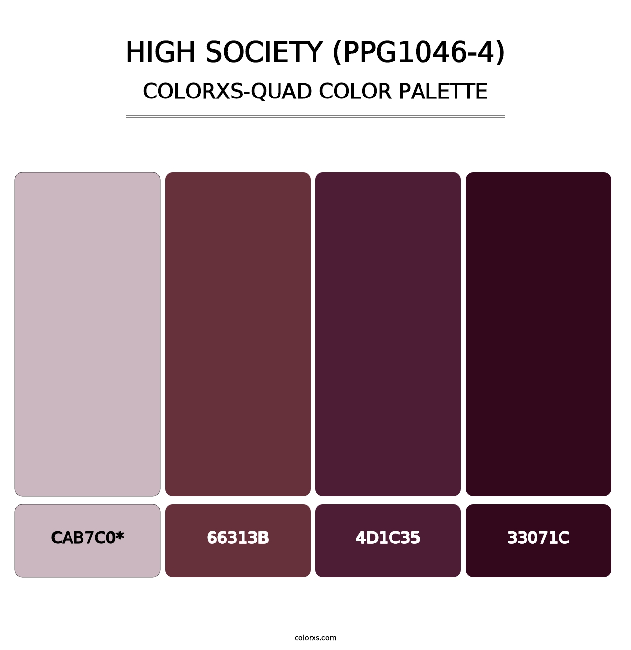 High Society (PPG1046-4) - Colorxs Quad Palette