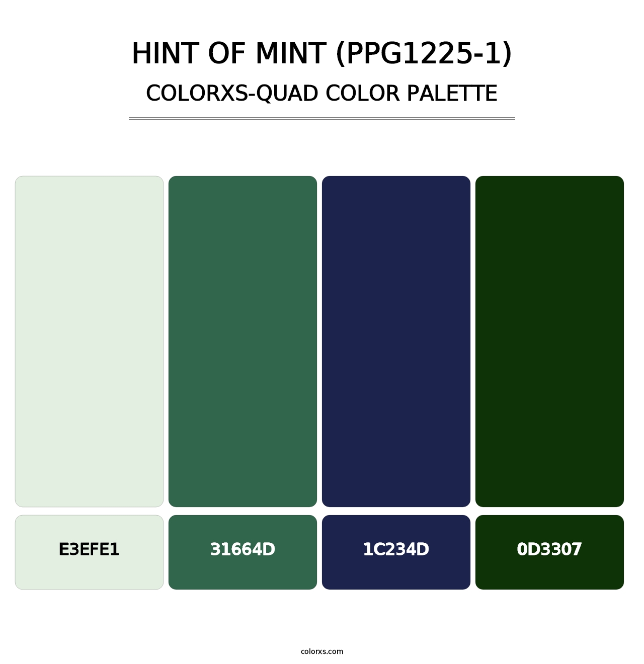 Hint Of Mint (PPG1225-1) - Colorxs Quad Palette