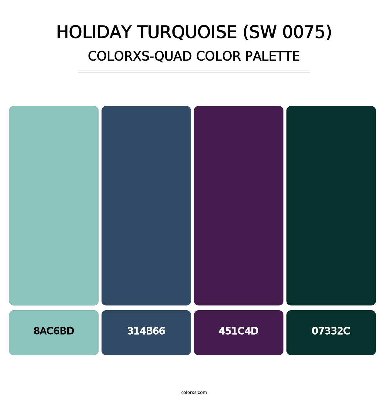 Holiday Turquoise (SW 0075) - Colorxs Quad Palette