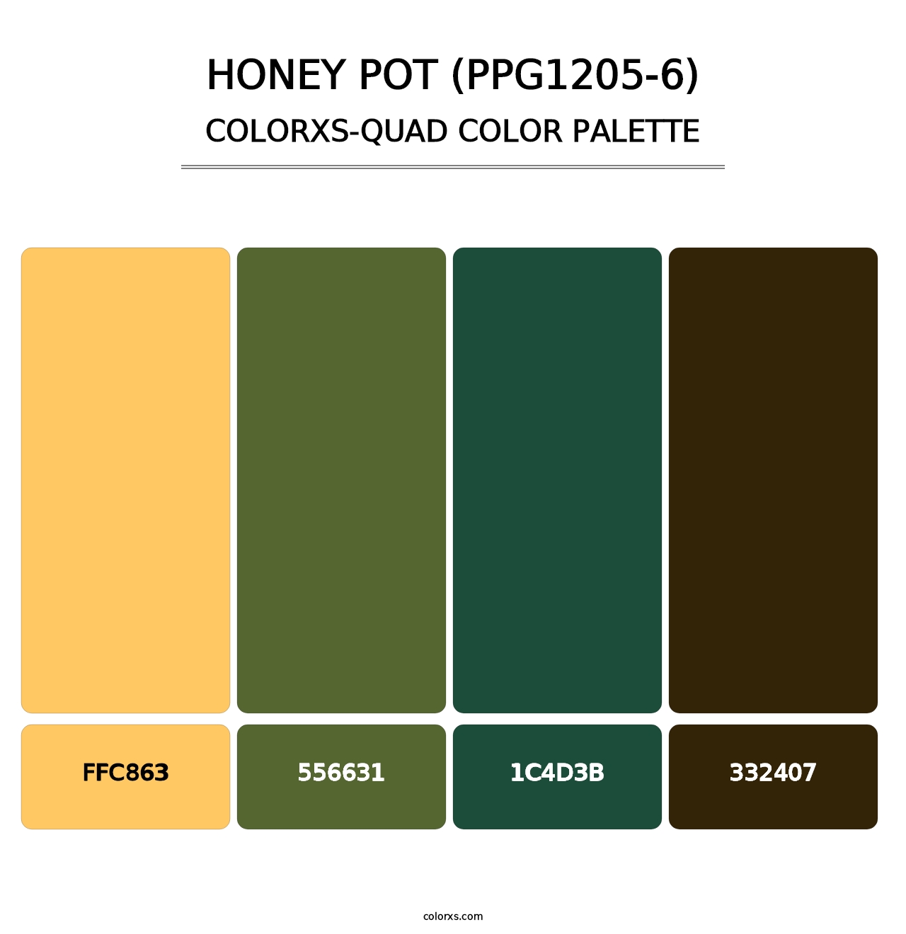 Honey Pot (PPG1205-6) - Colorxs Quad Palette