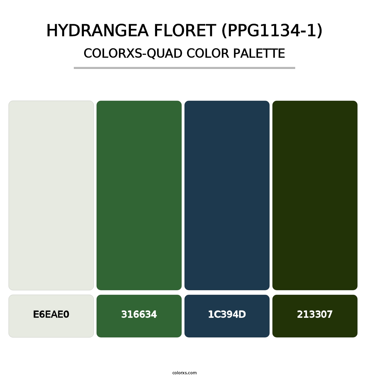 Hydrangea Floret (PPG1134-1) - Colorxs Quad Palette